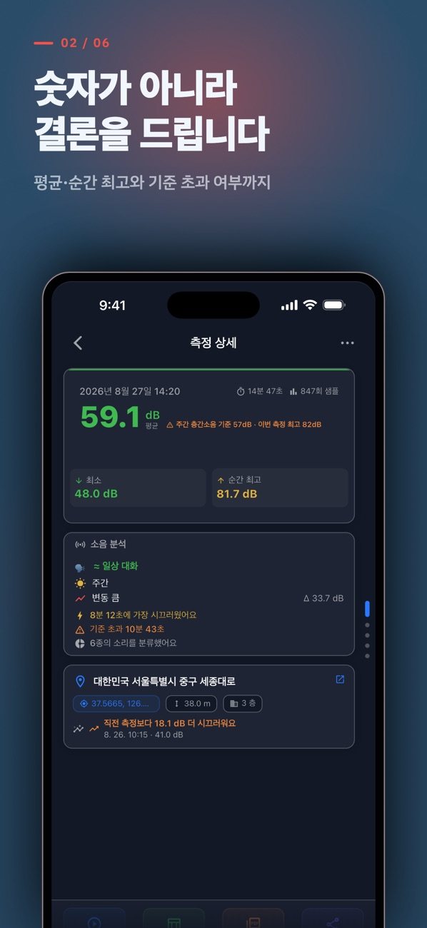 데시벨 측정기 화면 2